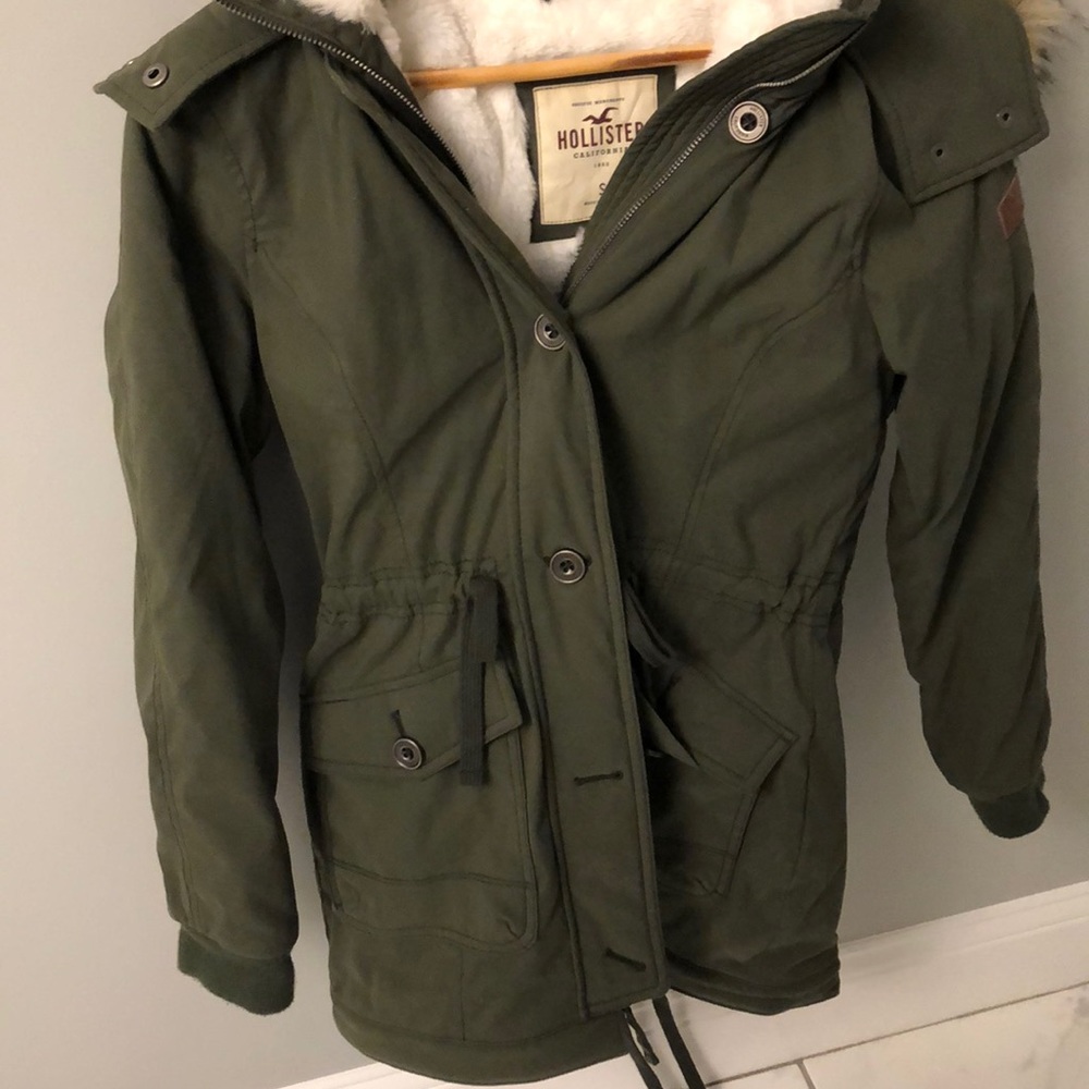 Hollister Green Winter Coat View 2